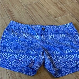 American Eagle Blue Tribal Shorts size 12